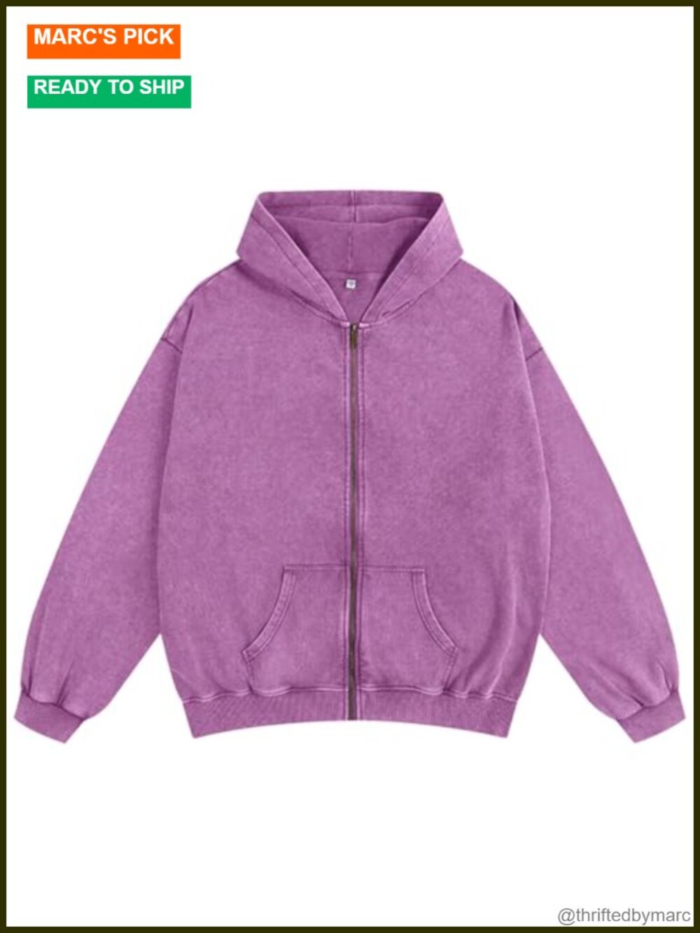 Oversized Acid Wash Zip Up Hoodie Vintage Y2K Grunge Women Loose Fit
